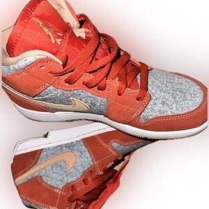 Air Jordan 1 Red Denim Sneakers Boy’s 4.5 NWT